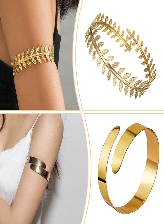 ADULLPONY 6 Pieces Gold Arm Cuff Jewelry Upper Arm Cuff Bracelets Bangle Adjustable Armband Set for Women - Image 3